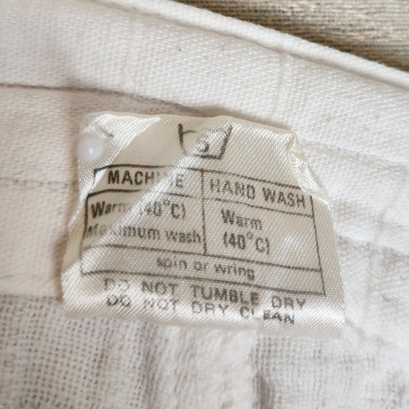 80s White Cotton Linen Slacks - Picture 3 of 8